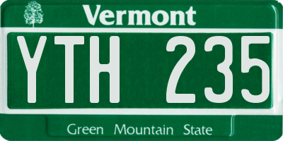 VT license plate YTH235