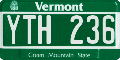 VT license plate YTH236