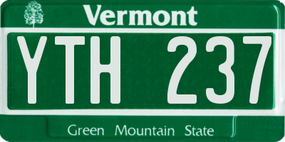 VT license plate YTH237