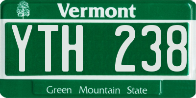 VT license plate YTH238