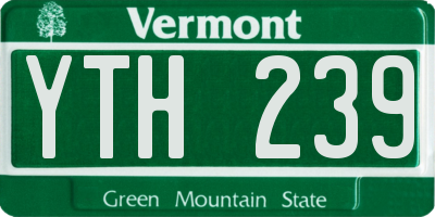 VT license plate YTH239