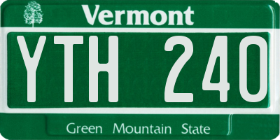VT license plate YTH240