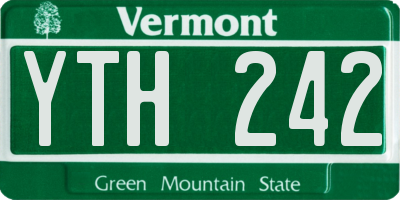 VT license plate YTH242