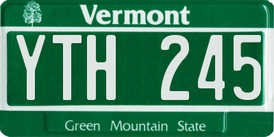 VT license plate YTH245