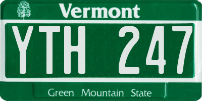 VT license plate YTH247