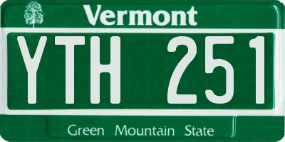 VT license plate YTH251