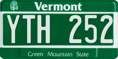 VT license plate YTH252