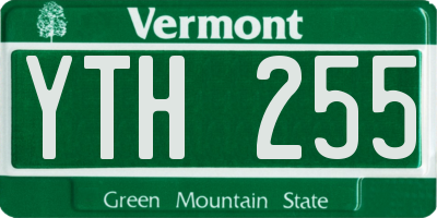 VT license plate YTH255
