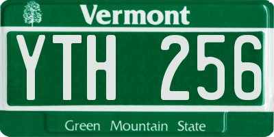 VT license plate YTH256