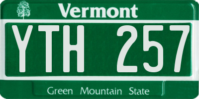 VT license plate YTH257