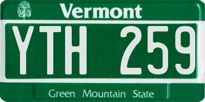 VT license plate YTH259