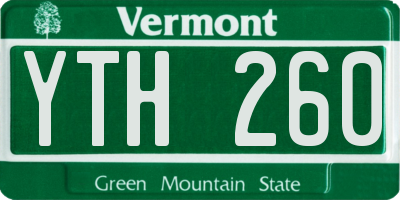 VT license plate YTH260