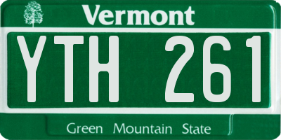 VT license plate YTH261