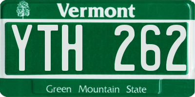 VT license plate YTH262