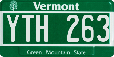 VT license plate YTH263