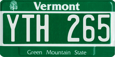 VT license plate YTH265