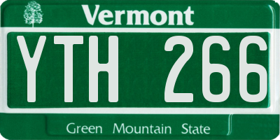 VT license plate YTH266