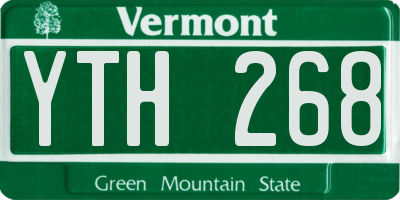 VT license plate YTH268