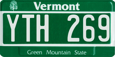 VT license plate YTH269