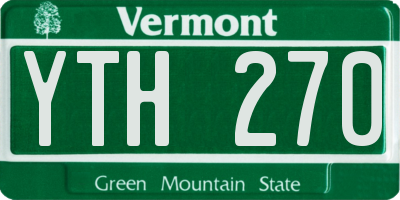 VT license plate YTH270