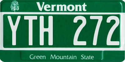 VT license plate YTH272