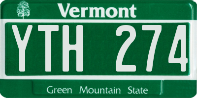 VT license plate YTH274