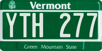 VT license plate YTH277