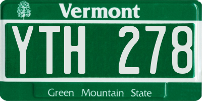 VT license plate YTH278
