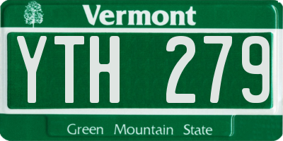 VT license plate YTH279