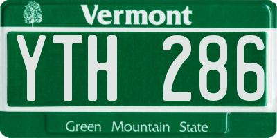 VT license plate YTH286