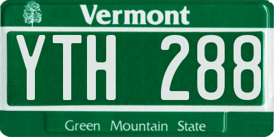 VT license plate YTH288