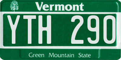 VT license plate YTH290