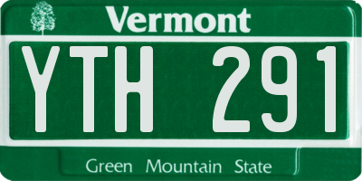 VT license plate YTH291
