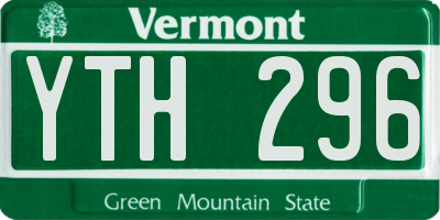 VT license plate YTH296