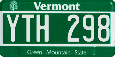 VT license plate YTH298