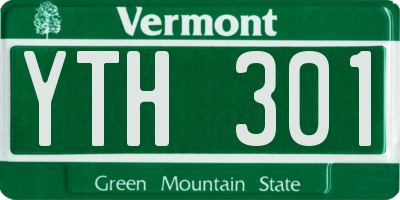 VT license plate YTH301
