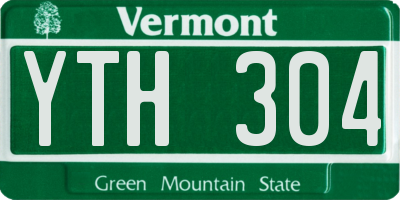 VT license plate YTH304