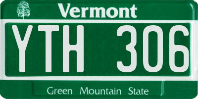 VT license plate YTH306