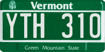 VT license plate YTH310