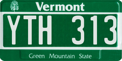 VT license plate YTH313