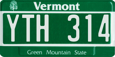 VT license plate YTH314