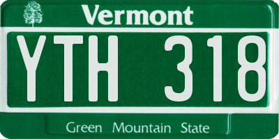 VT license plate YTH318
