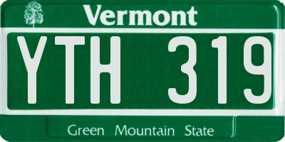 VT license plate YTH319