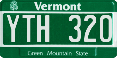 VT license plate YTH320