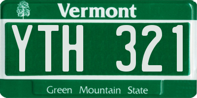VT license plate YTH321