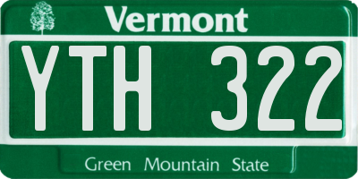 VT license plate YTH322