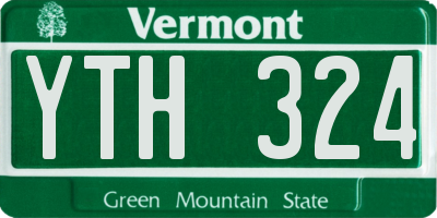 VT license plate YTH324