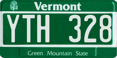 VT license plate YTH328