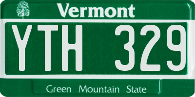 VT license plate YTH329