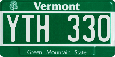 VT license plate YTH330